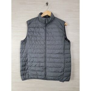 Uniqlo Men's Ultra Light Down Vest Gray Full Zip Puffer Lightweight L